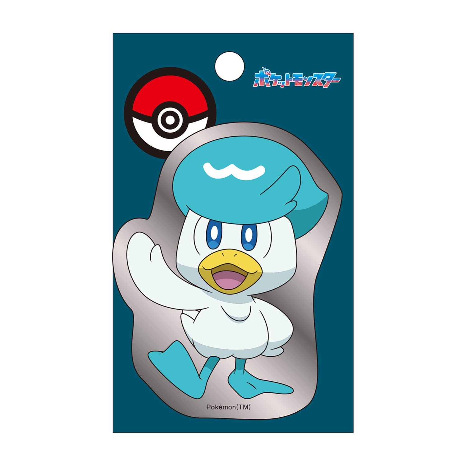 Quaxly silver sticker from Japan, featuring a water-type duckling Pokemon design