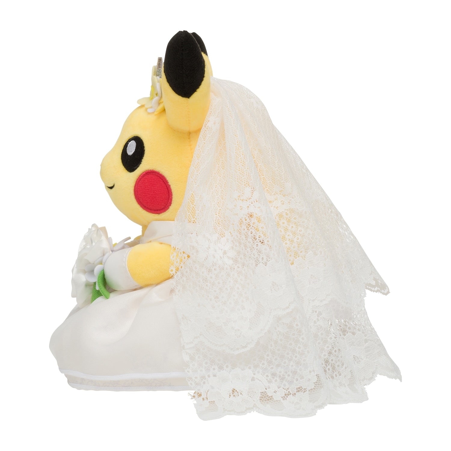 Japanese Plush Pikachu Figure in garden wedding scene from Japan