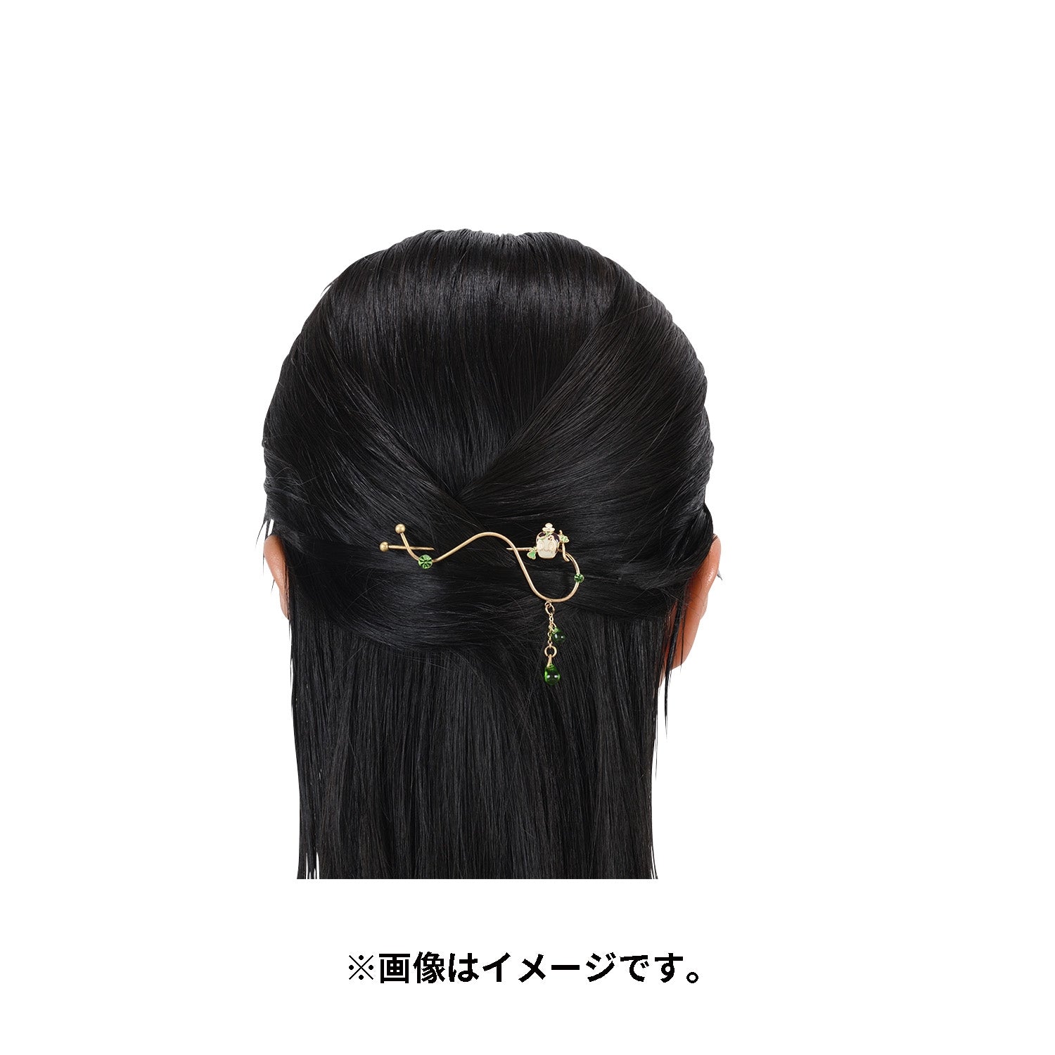 Pokémon hair clip on display showcasing its size and authenticity from Japan
