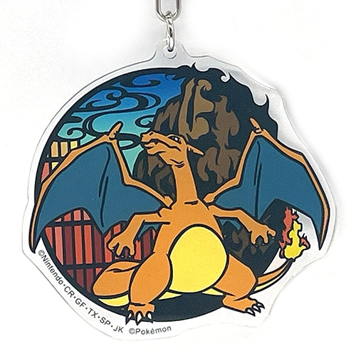 Authentic Charizard acrylic keychain with flame design from Japan