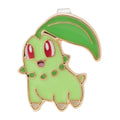 Pokémon Chikorita earrings with green leaf details from Japan