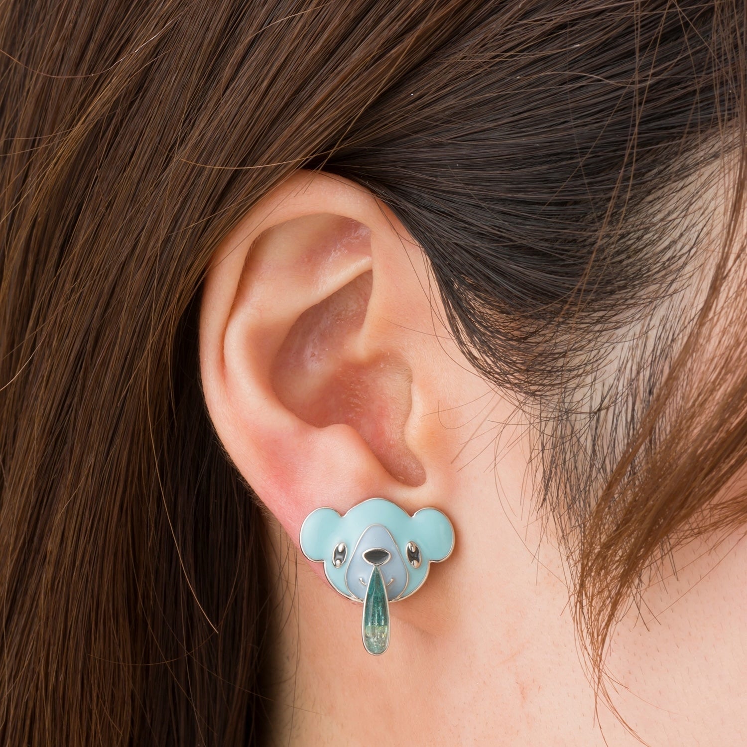 Pokémon × 25NICOLE Earrings Kumashun on display, highlighting unique anime-inspired design from Japan