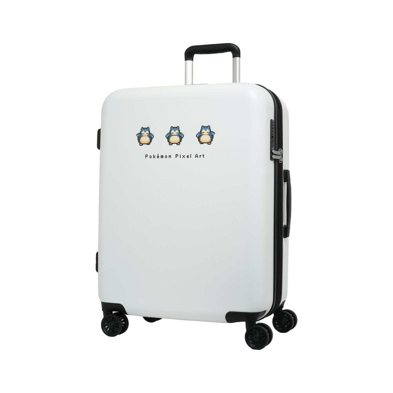 Pixel Art Suitcase M White Snorlax from Japan, featuring a sleeping Snorlax design