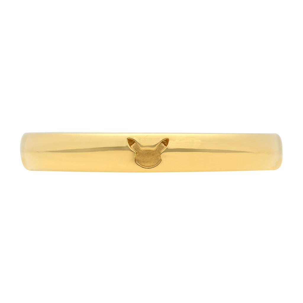 Pikachu Face Men's Wedding Ring from Japan - detailed gold plating