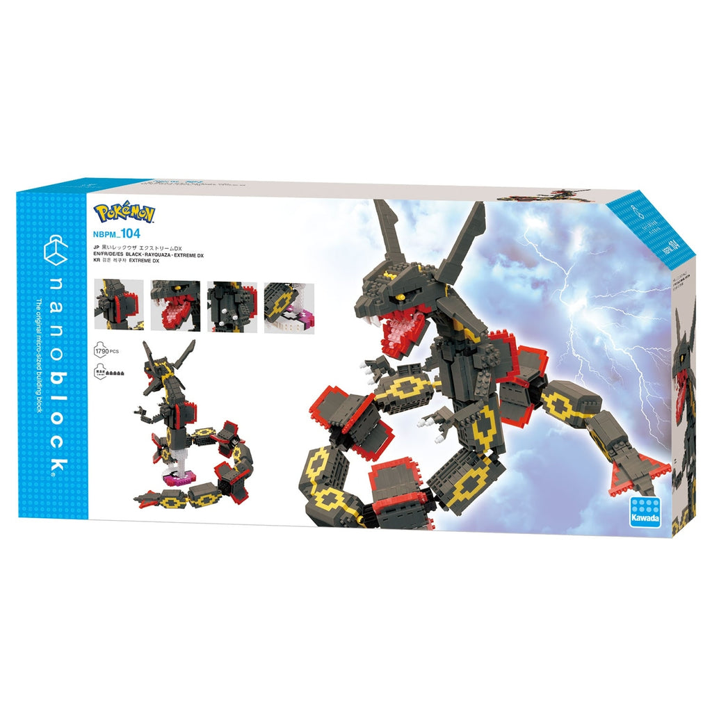 Nanoblock Black Rayquaza Extreme DX figure from Japan, detailed Pokemon model