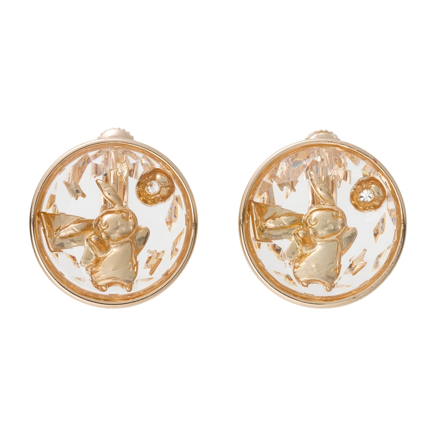 Pikachu earrings with red circles from Japan