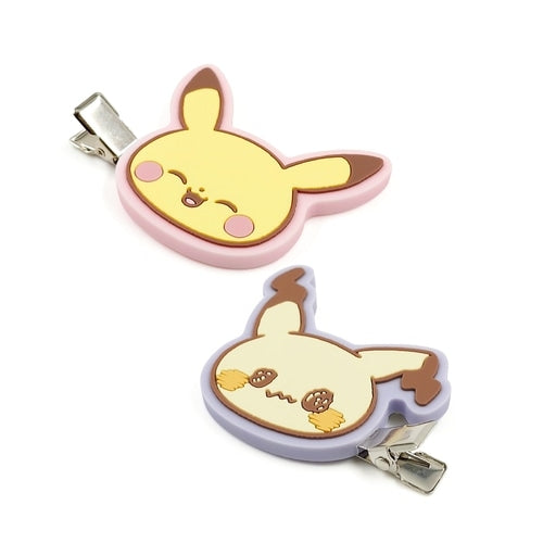 Close-up of Pikachu hair clip with Japan-exclusive packaging