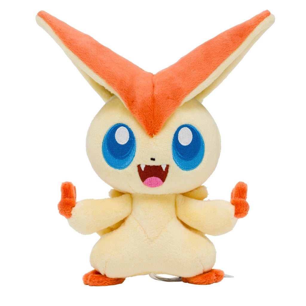 Victini plushie from Japan with bright orange and yellow details