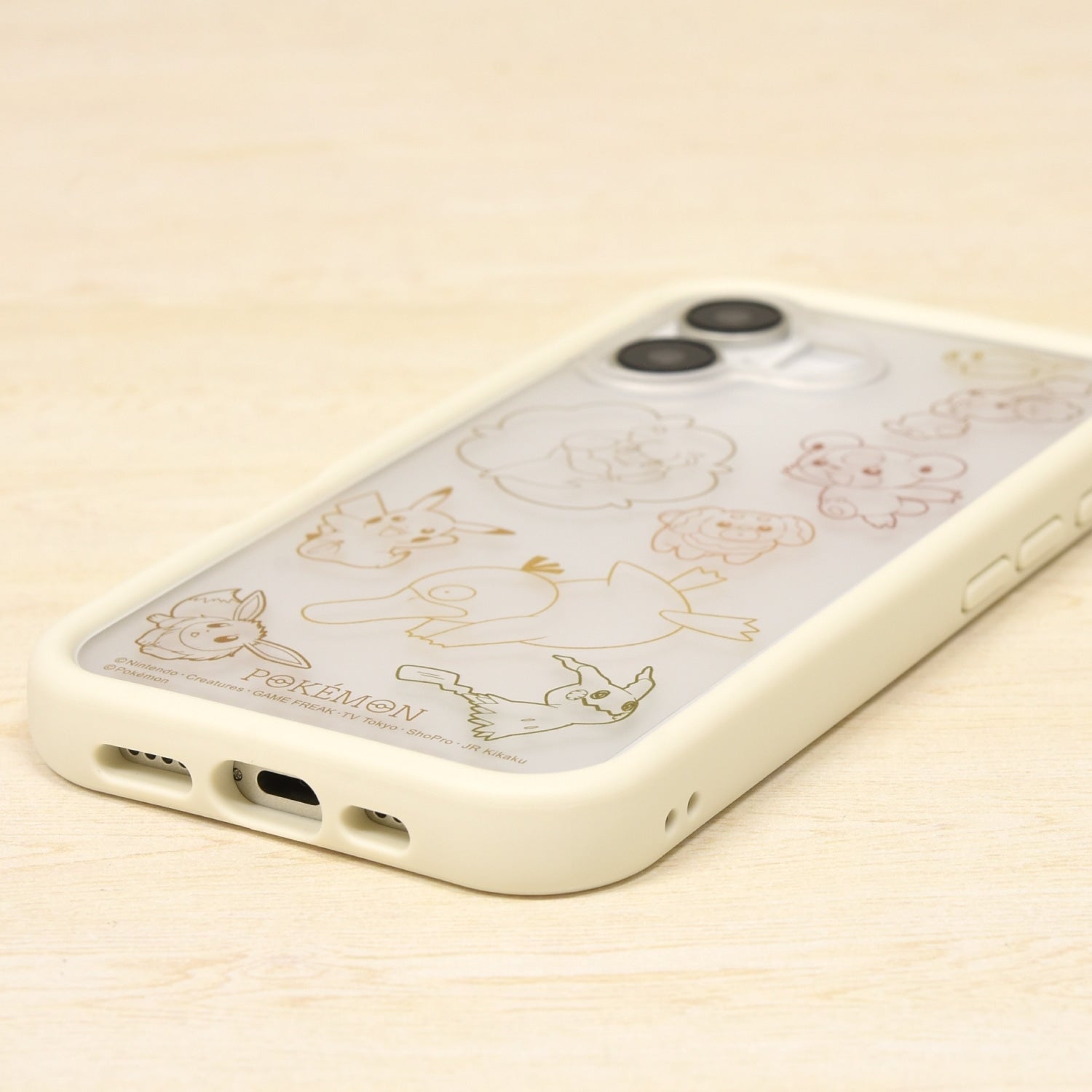 iPhone16 compatible plump frame case ivory