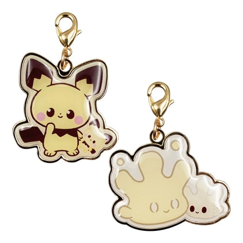 Pichu metal charm set with Mahomer from Japan, featuring Electric-type Pokemon