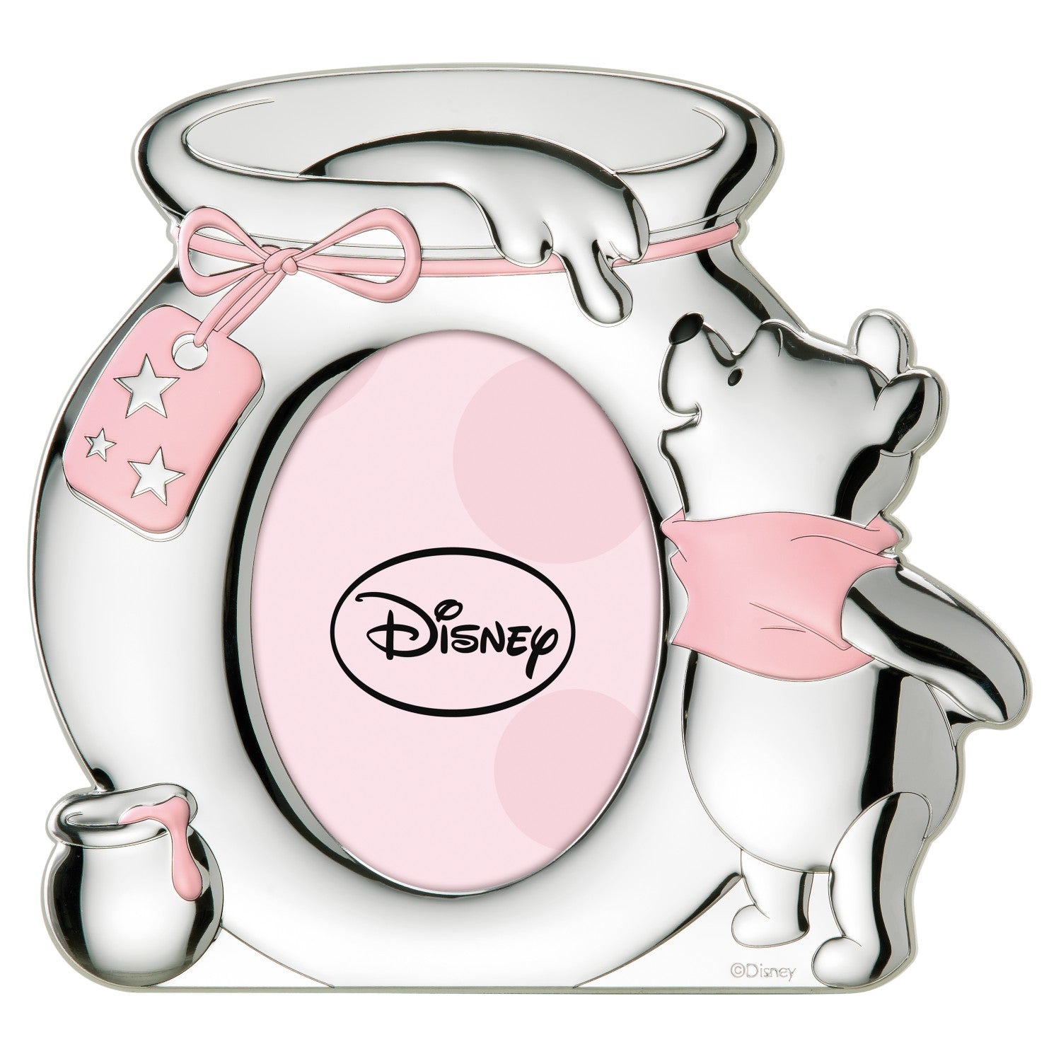 [Directly imported from Italy] VALENTI Photo Frame Silver Processed Winnie the Pooh Pink (Honey Pot) D105 3XLRA 10x15cm Postcard Size