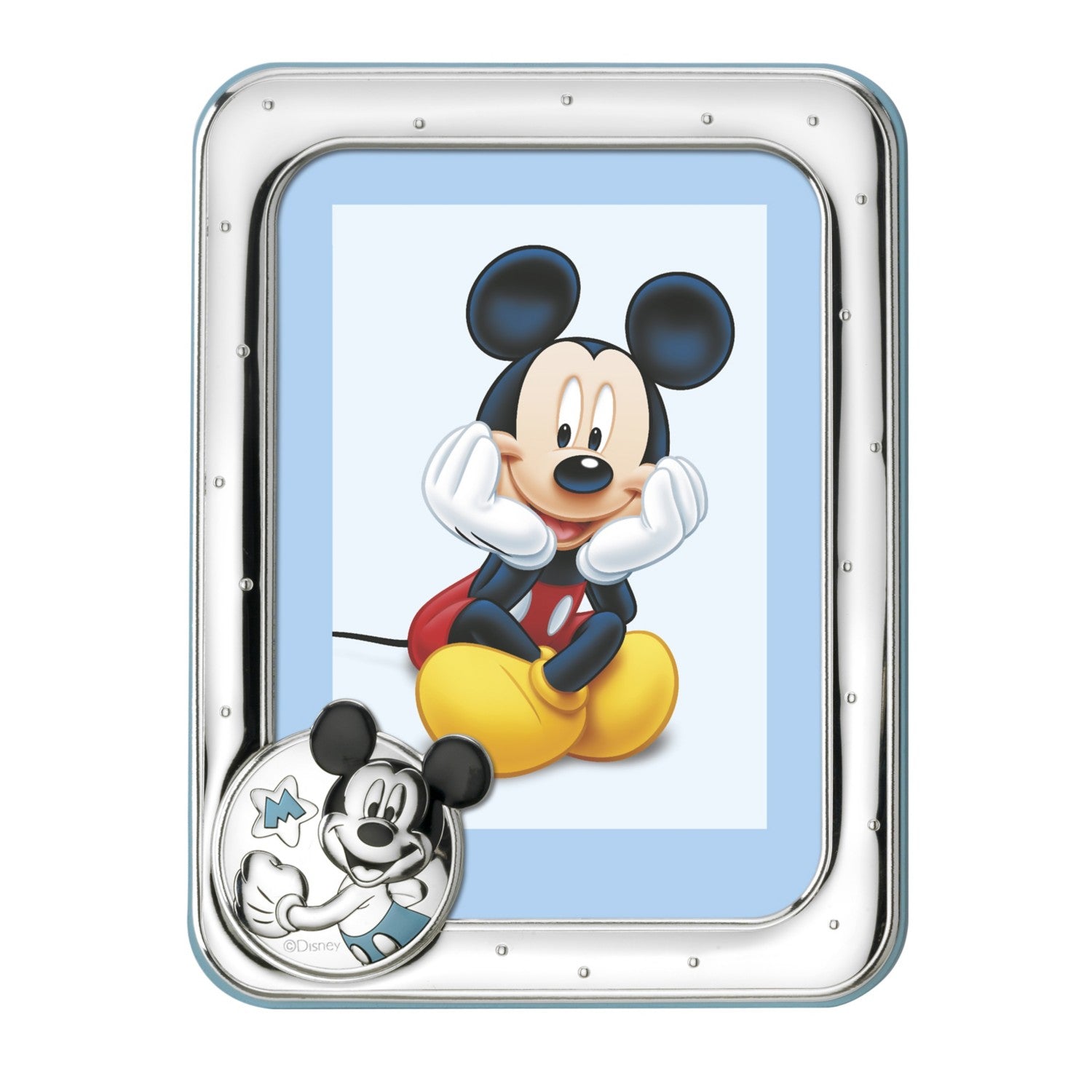 [Directly imported from Italy] VALENTI photo frame silver processing Mickey Mouse (medal) D150 3LC 9x14cm L size
