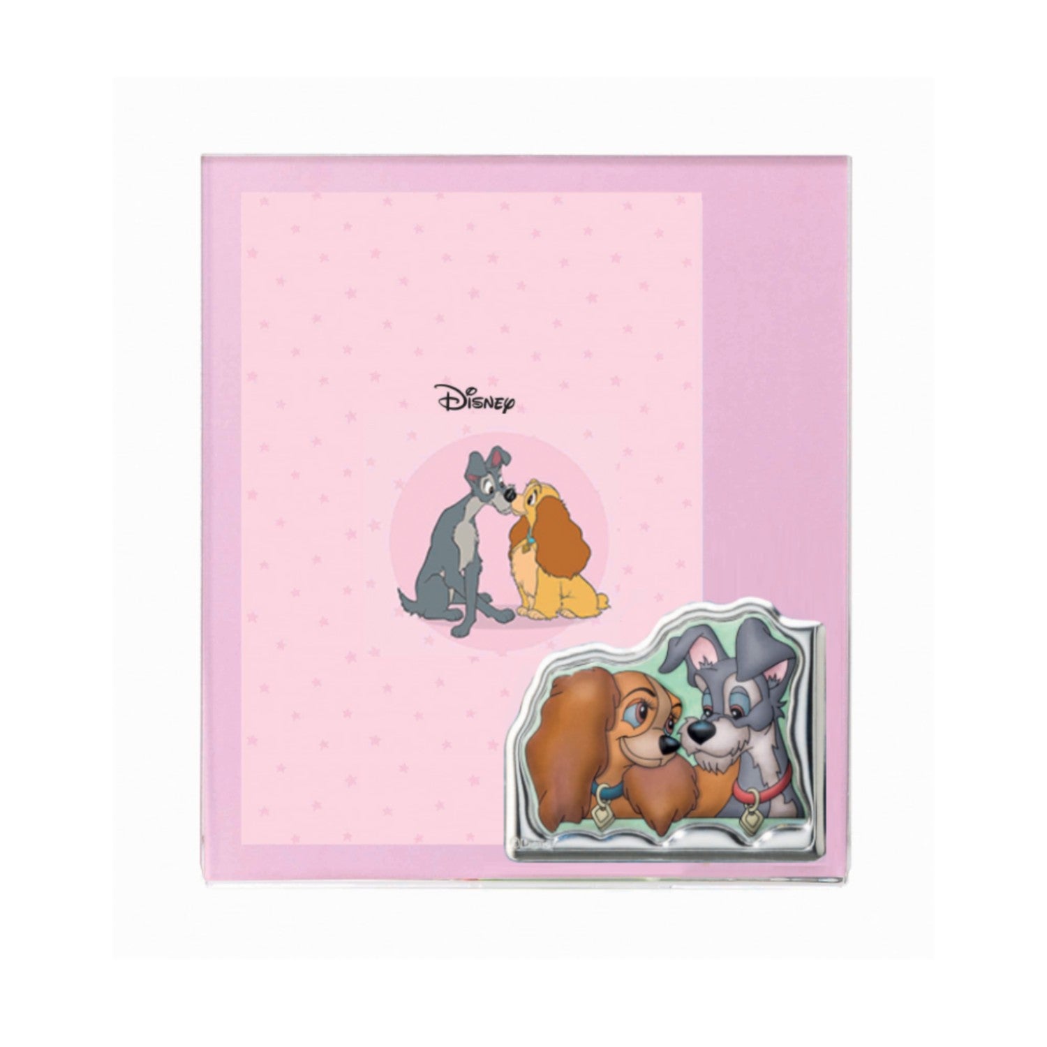 [Directly imported from Italy] VALENTI Plexiglas photo frame Silver processing Wan Wan Story (B) Pink D335 4XRA 15x20cm 2L size