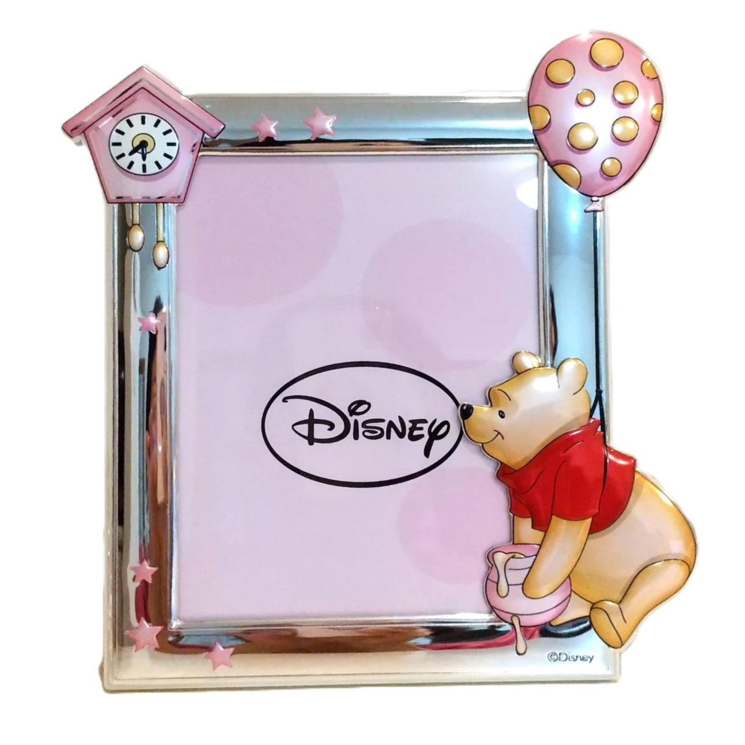 [Directly imported from Italy] VALENTI photo frame silver processing Winnie the Pooh full color pink (balloon) D239 4LRA 13x18cm 2L size