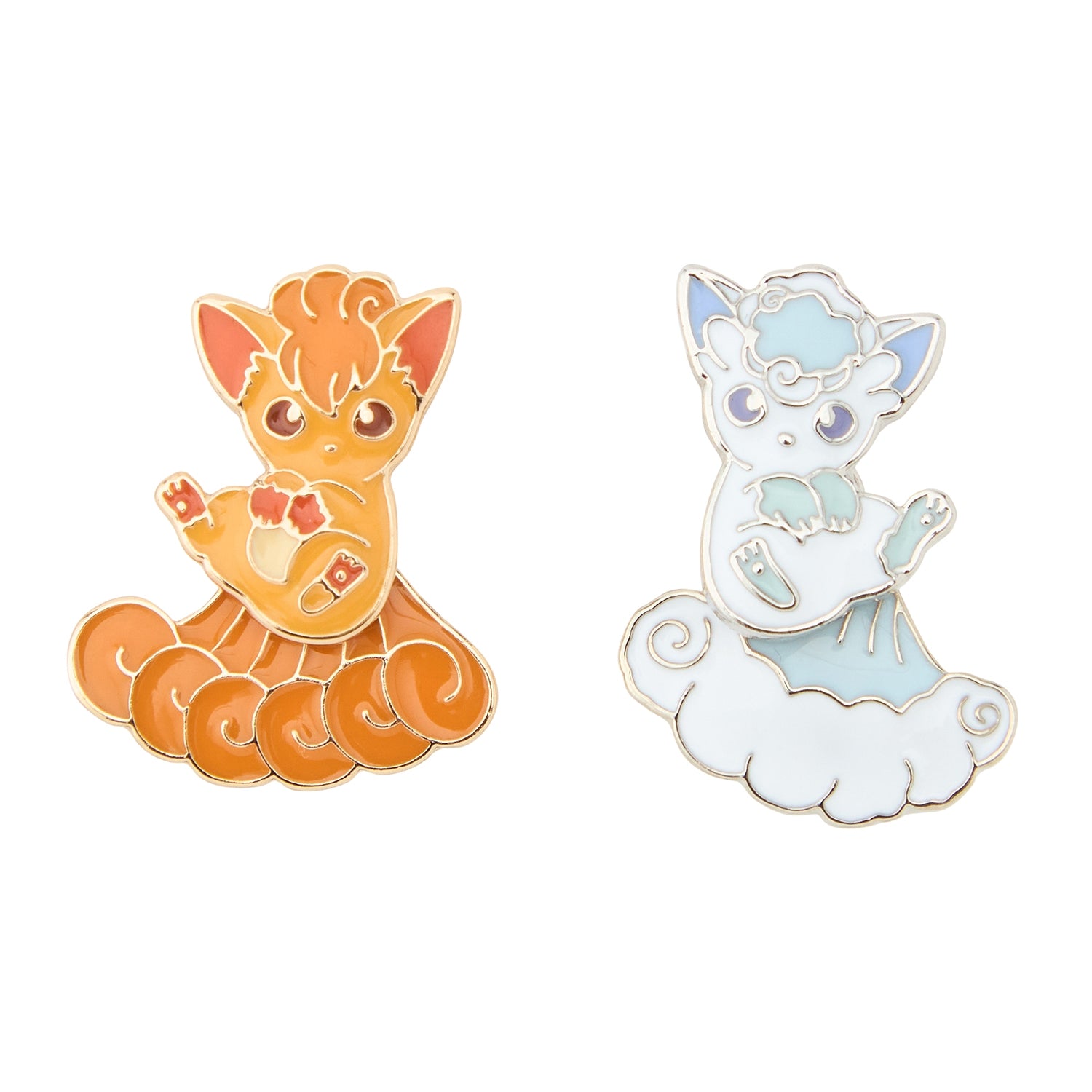 Nitamono Vulpix earrings with fox details from Japan