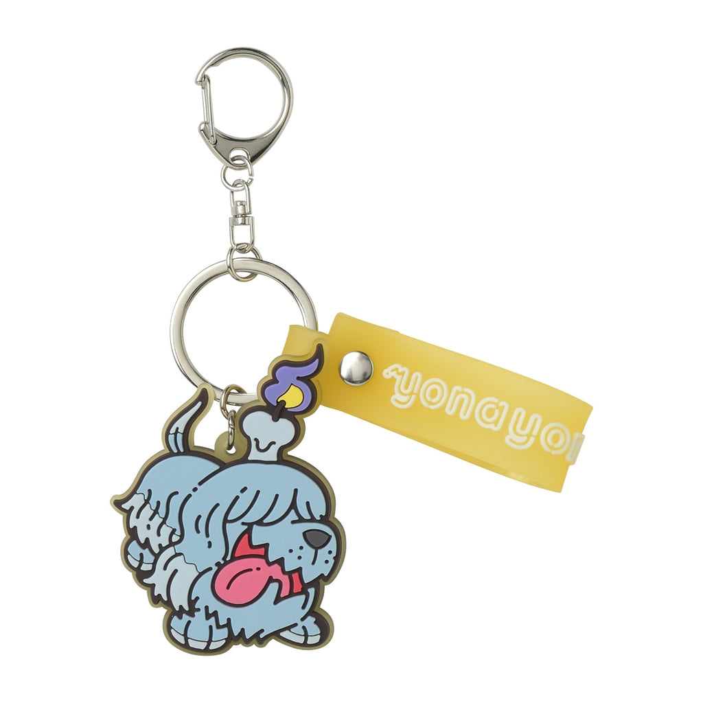 Luminous rubber YonayonaGhost Bochi keychain with Greavard design from Japan