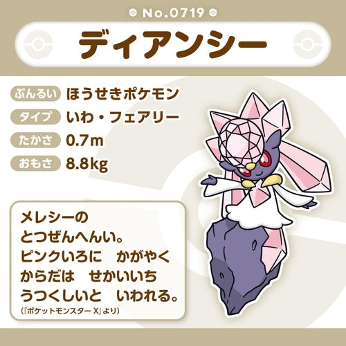 KADO Japan 719 Plush Pokémon fit Diancie, collectible anime merchandise from Japan