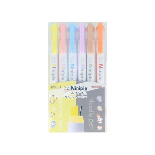Ninipie Poke Piece Set of 6 from Japan, featuring colorful character designs