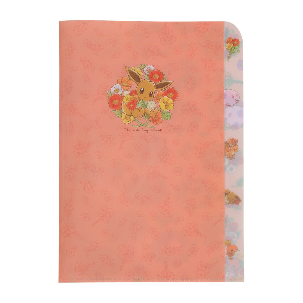 Pokemon A4 clear file 5 pockets Fleur de Coquelicot with floral design from Japan