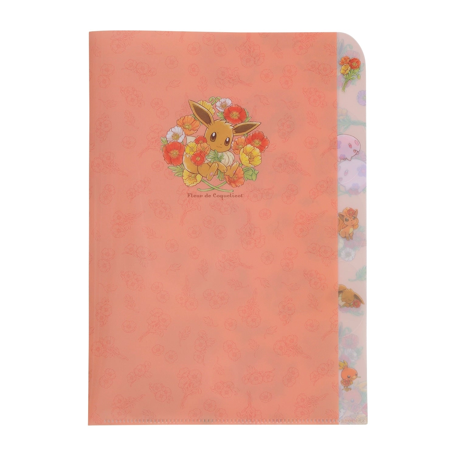 Pokemon A4 clear file 5 pockets Fleur de Coquelicot with floral design from Japan