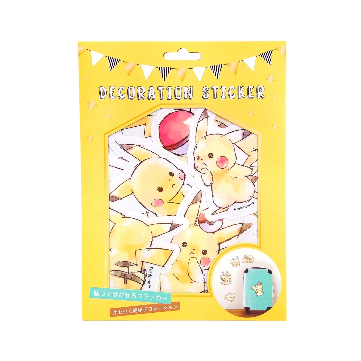 Pikachu number025 sticker with official artwork from Japan