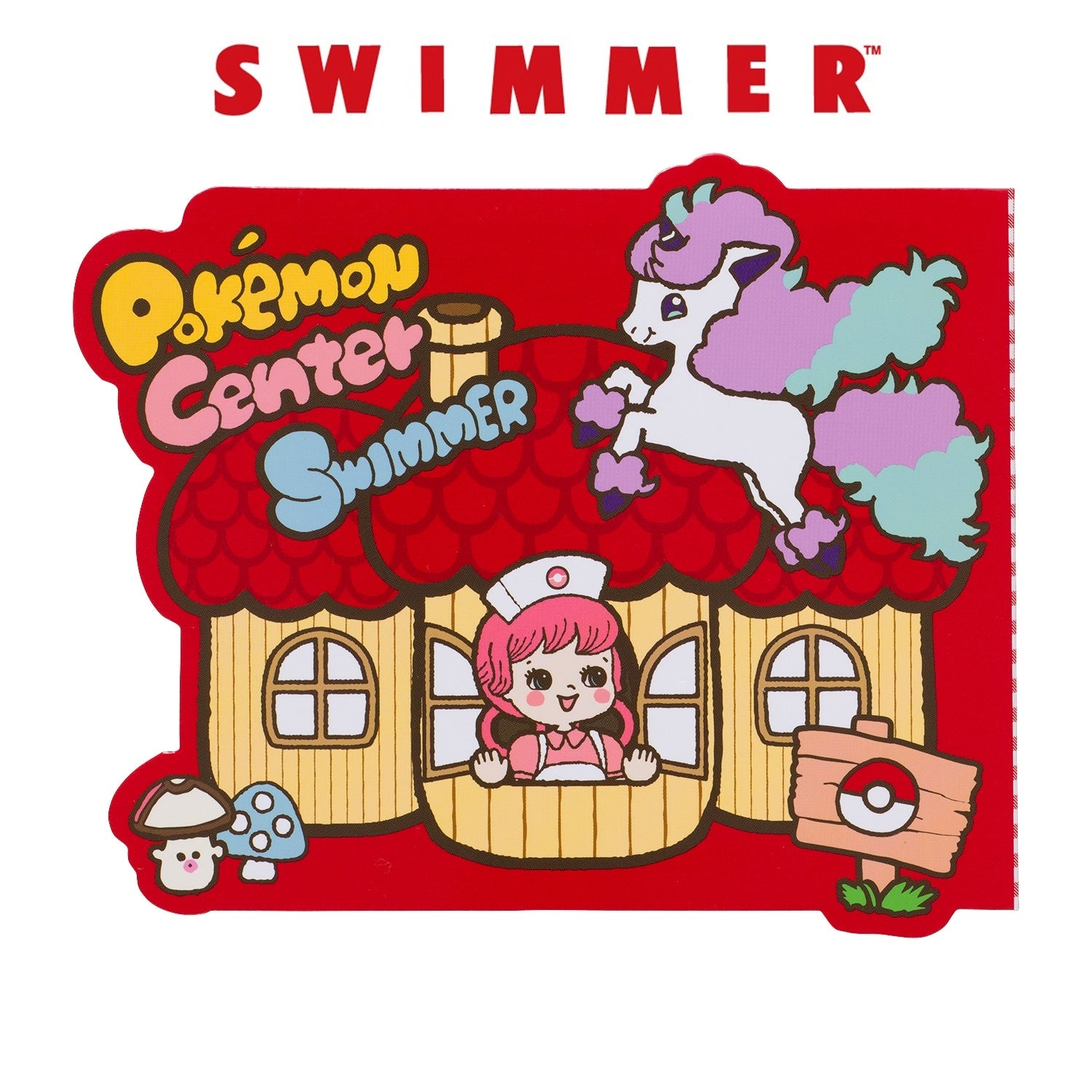 SWIMMER die-cut memo Henteko Cute with colorful design from Japan