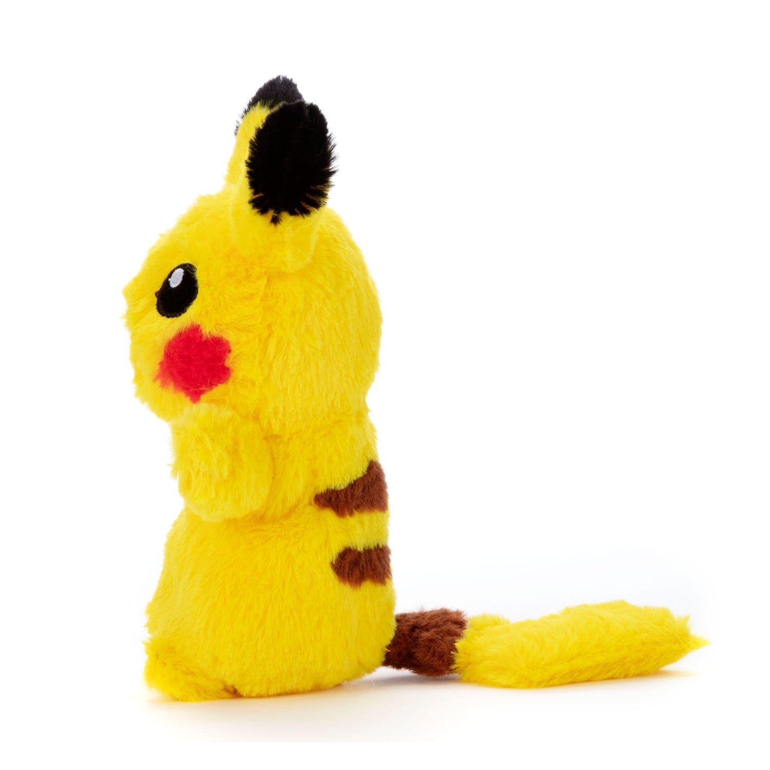 Authentic Pikachu stuffed toy, detailed texture and bright colors from Japan