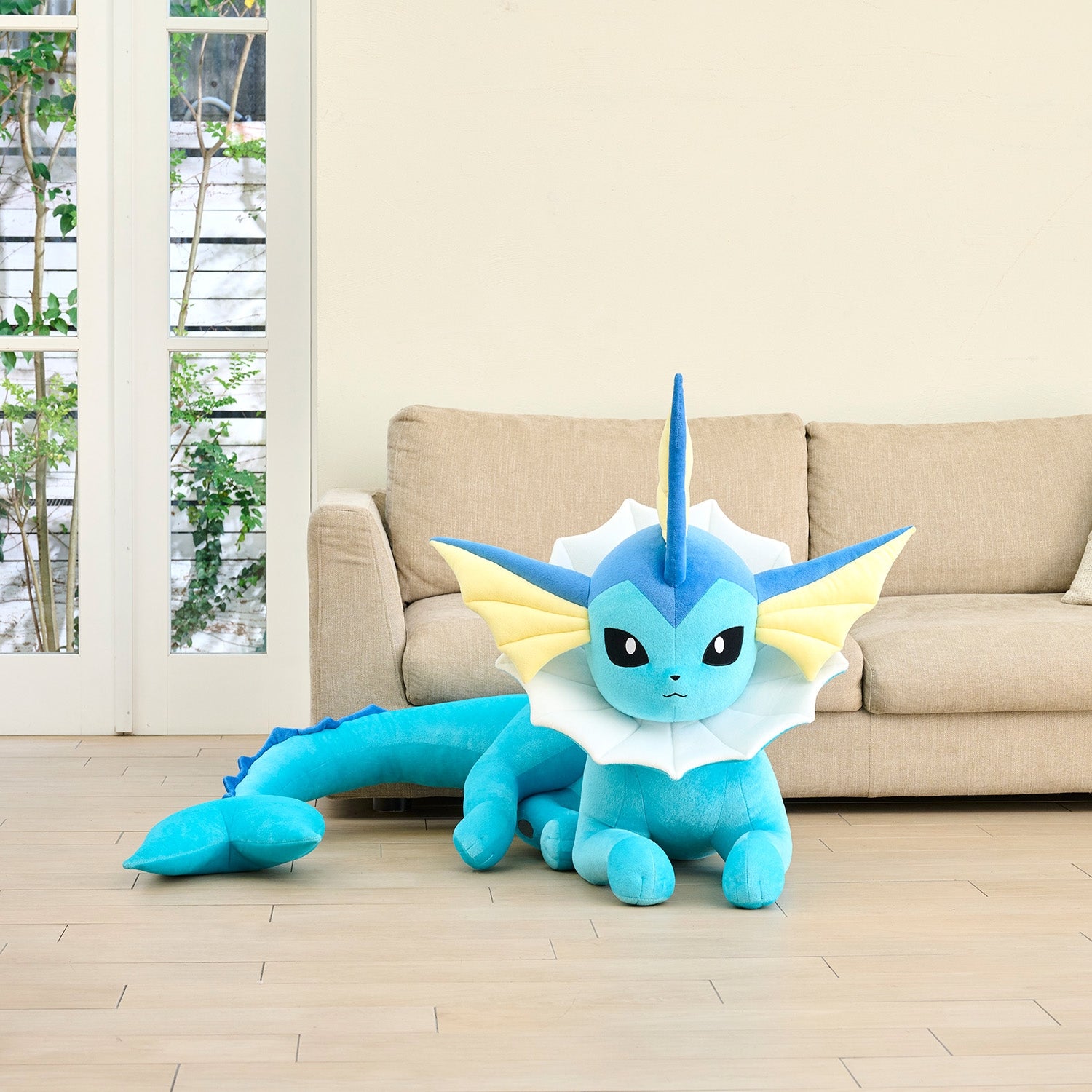 Vaporeon plush lying down from Japan