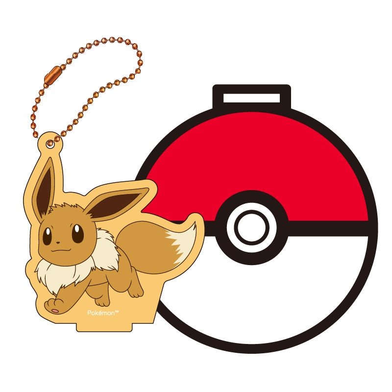 Eevee keychain with stand coaster from Japan, featuring Normal-type Pokemon in detailed design