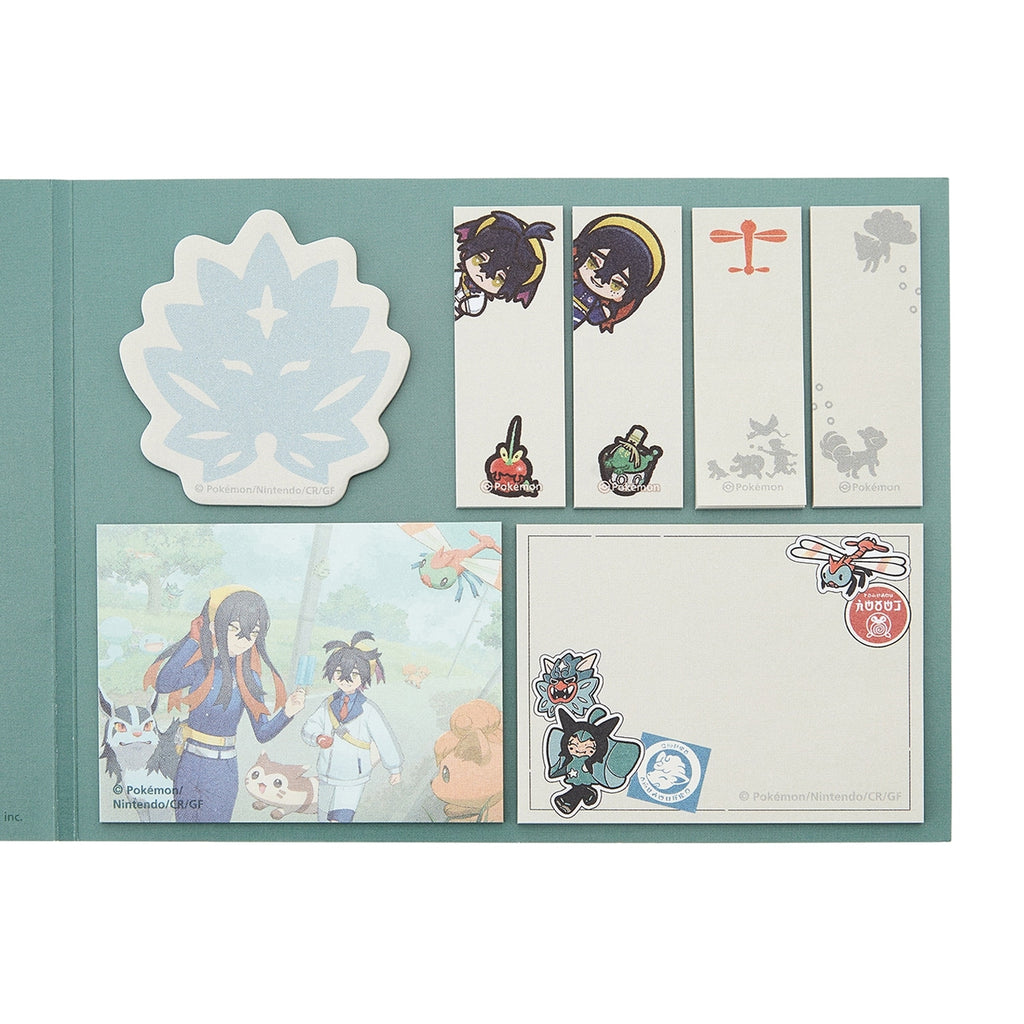 Official Pokémon Center Japan licensed product, Sticky set POKÉMON TRAINERS - Kitakami no Sato, from Japan