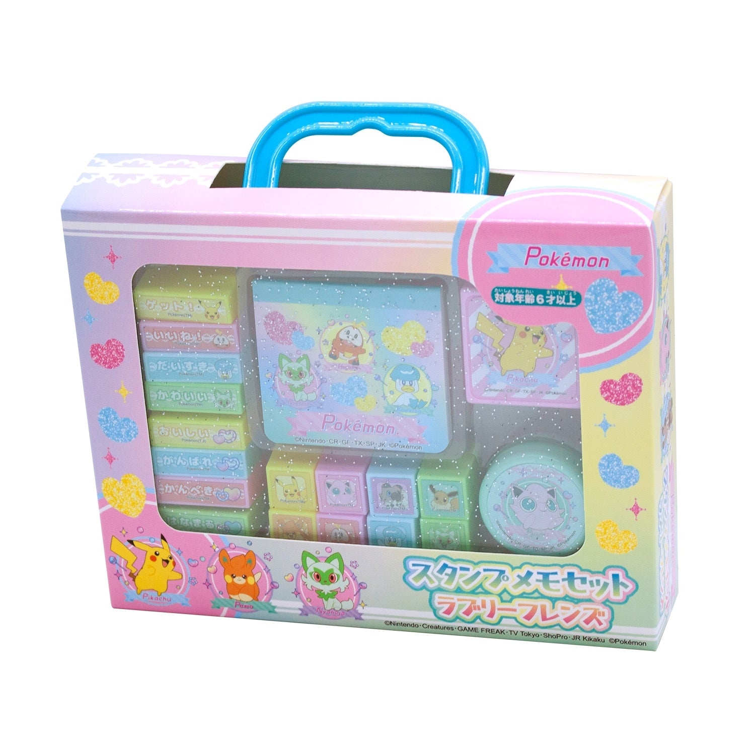Stamp memo set Lovely Friends from Japan, featuring cute Pokemon characters