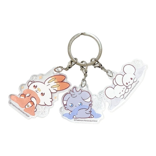 Hibani, Nyasper, Wakkarat 3-chain acrylic key chain from Japan, featuring official Pokemon artwork