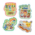 Pikachu stickers set from Japan, featuring official Pokemon Center artwork with 4 collectible stickers