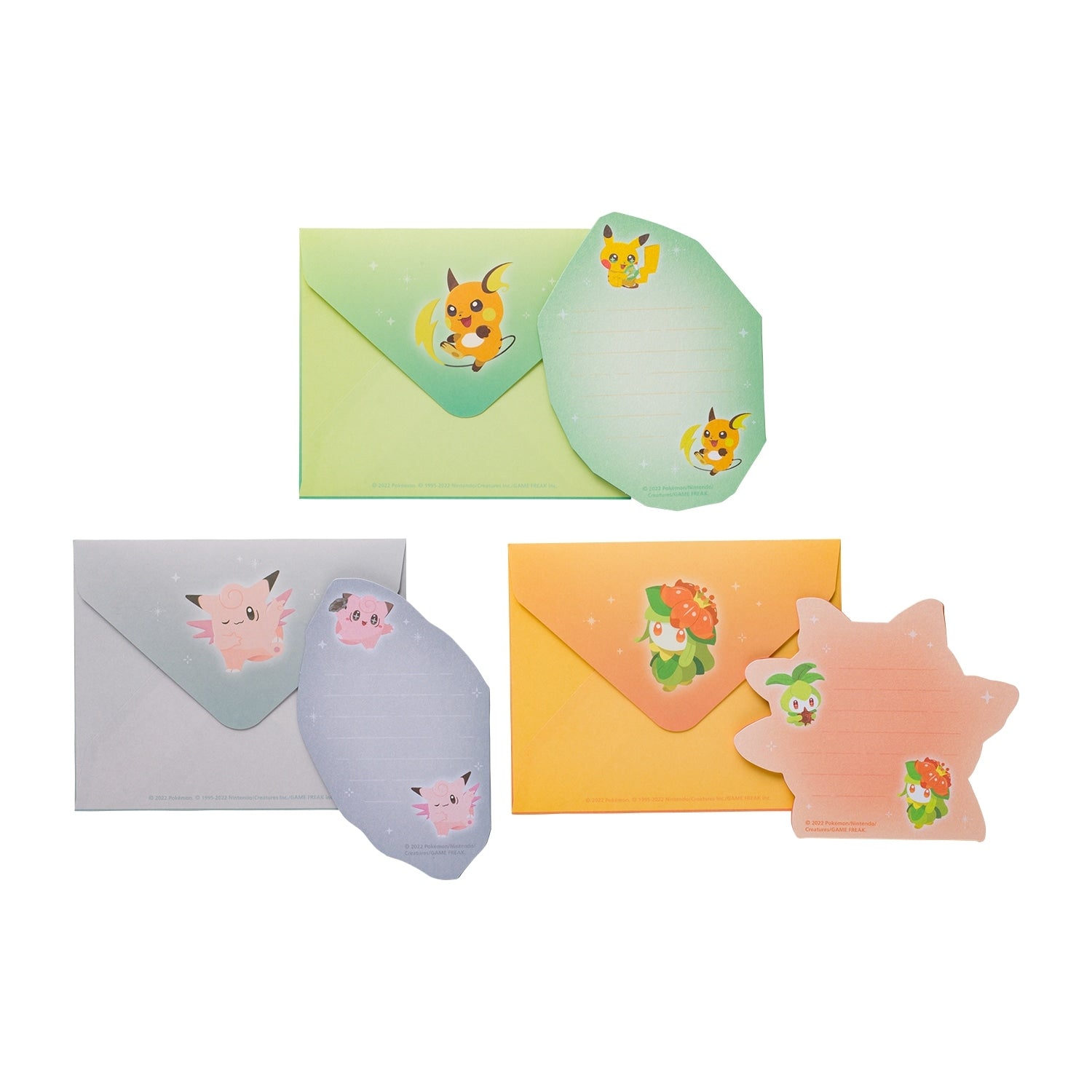 Message card set SHINKA NO ISHI Pikachu, Churine, Pippi
