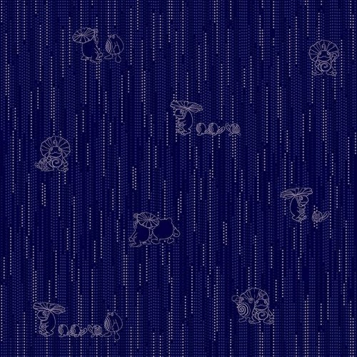 Close-up of SARASA Pokémon Shirts Nyorotono pattern with Water-type Politoed from Japan