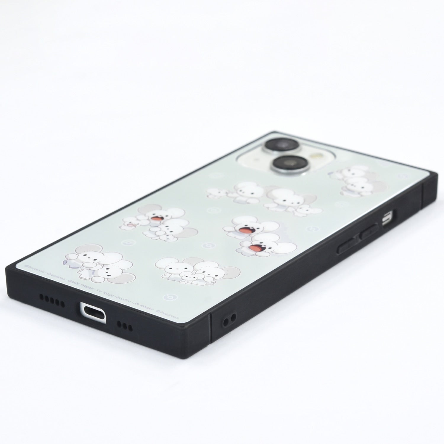 Square glass case compatible with iPhone15/14/13 Gray