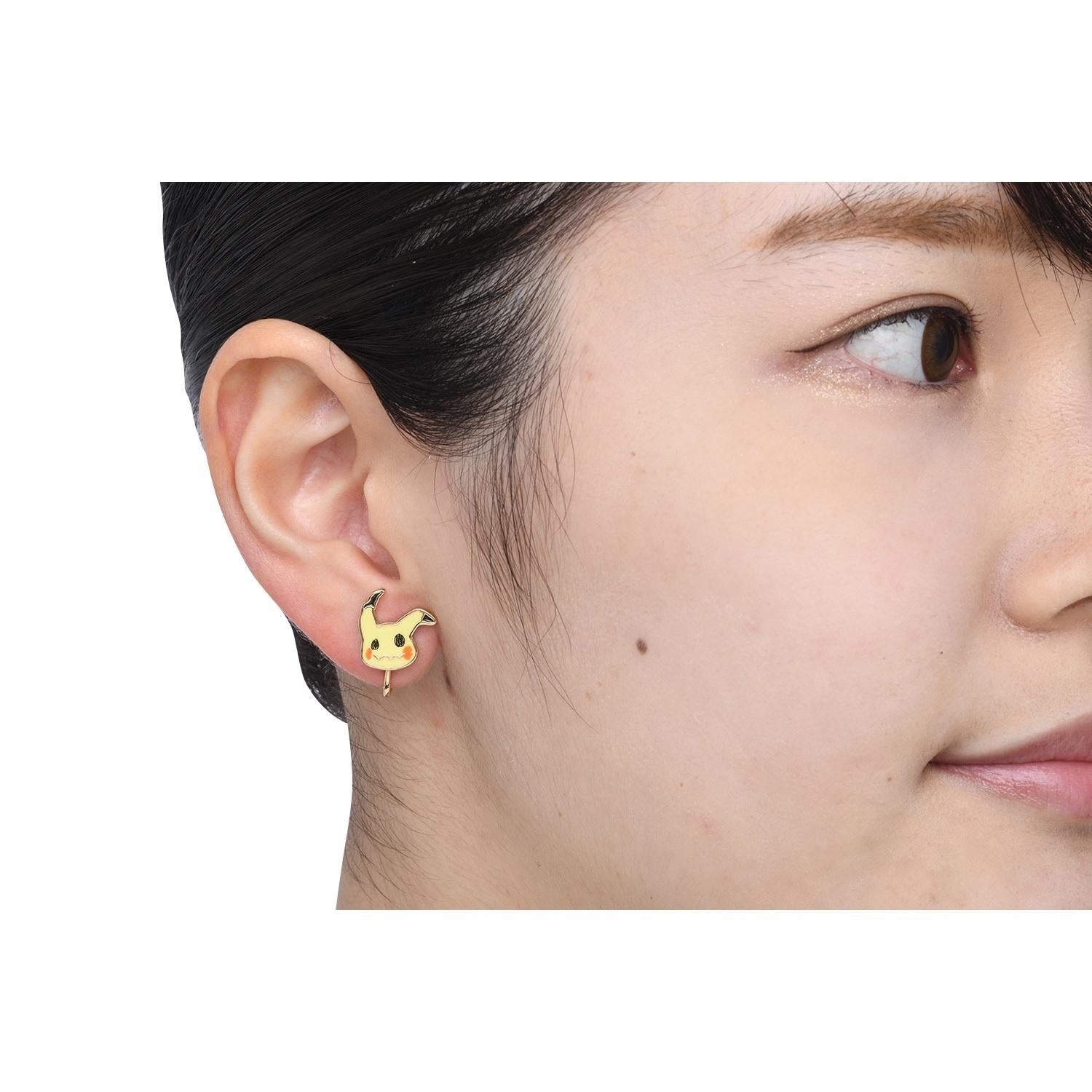 Authentic Pokémon Mimikyu earrings with shiny finish from Japan