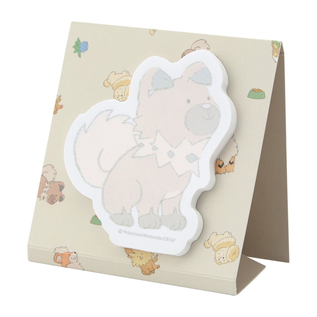 Die-cut sticky note featuring Rockruff from Japan, with detailed puppy design
