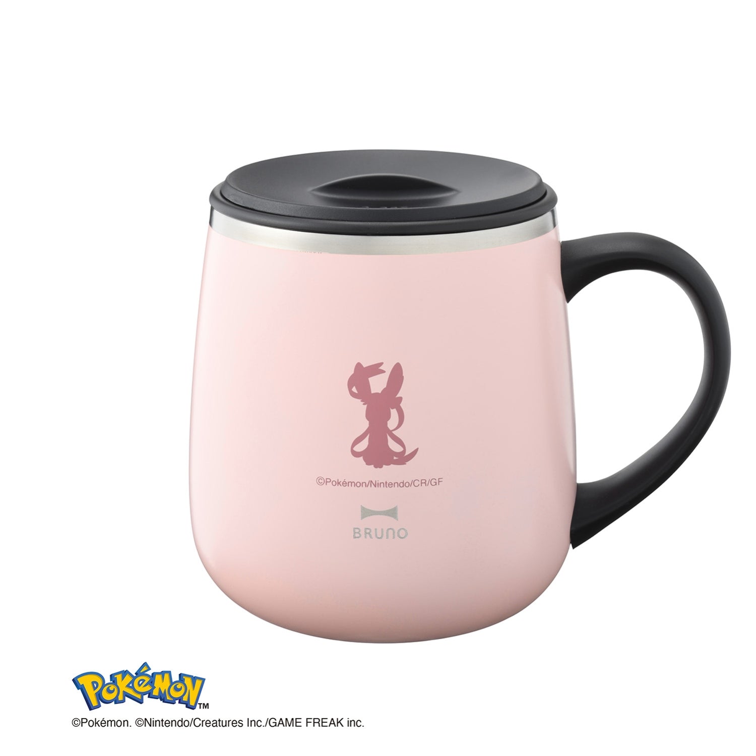 [BRUNO] Eevee Friends Stainless Steel Mug Short with Lid Pink Nymphia