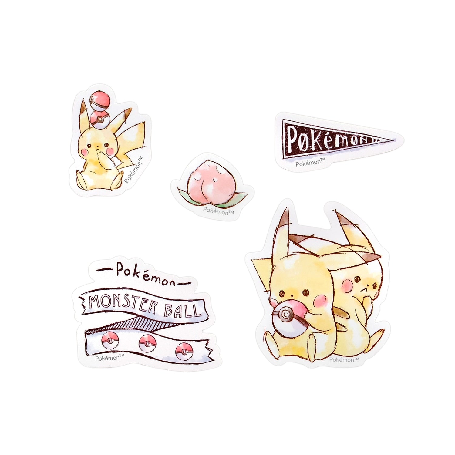 Mini deco collage sticker "Pikachu number025" Pikachu A