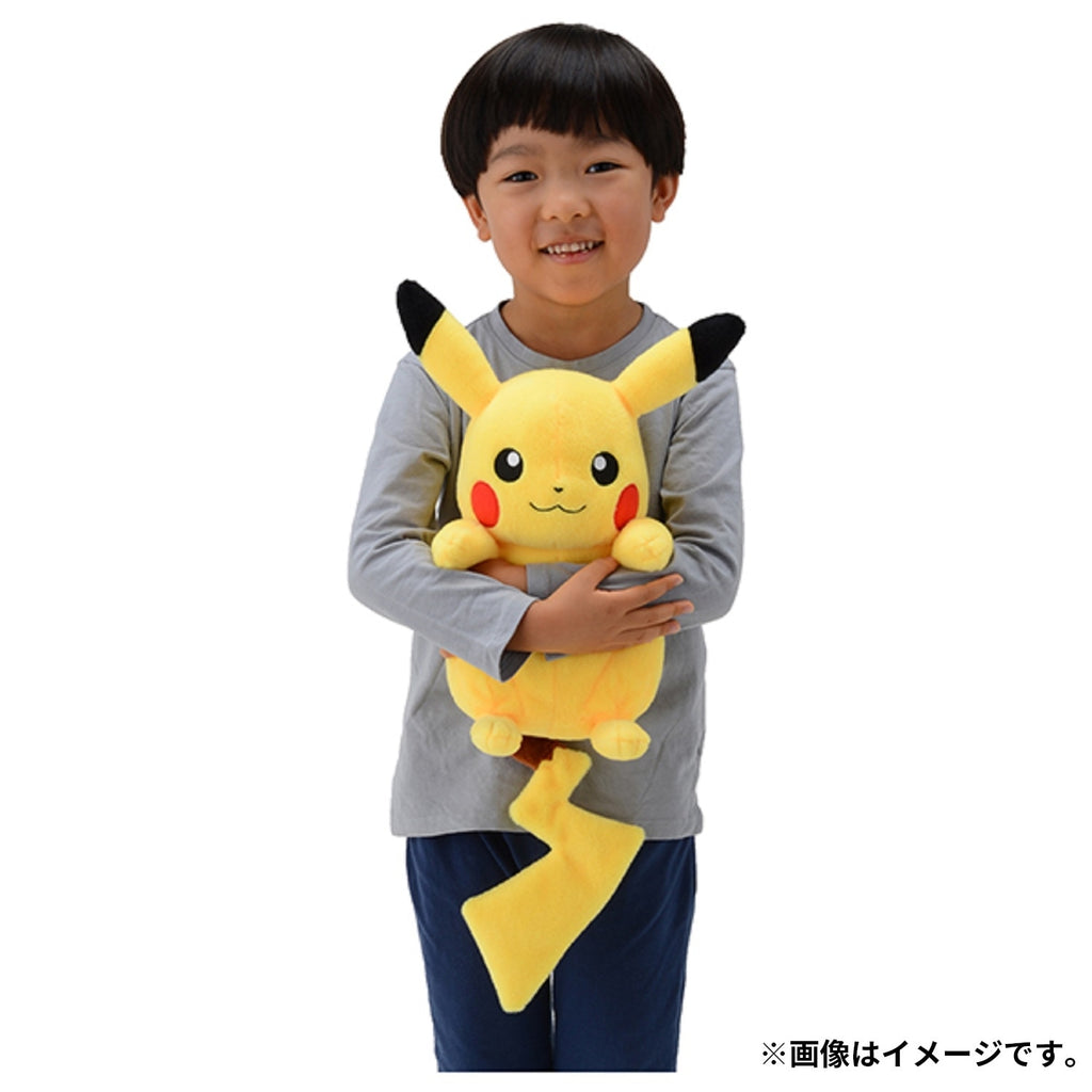 Authentic Japanese Pikachu stuffed animal with sweet expression
