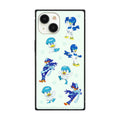 Square glass case compatible with iPhone15/14/13 blue