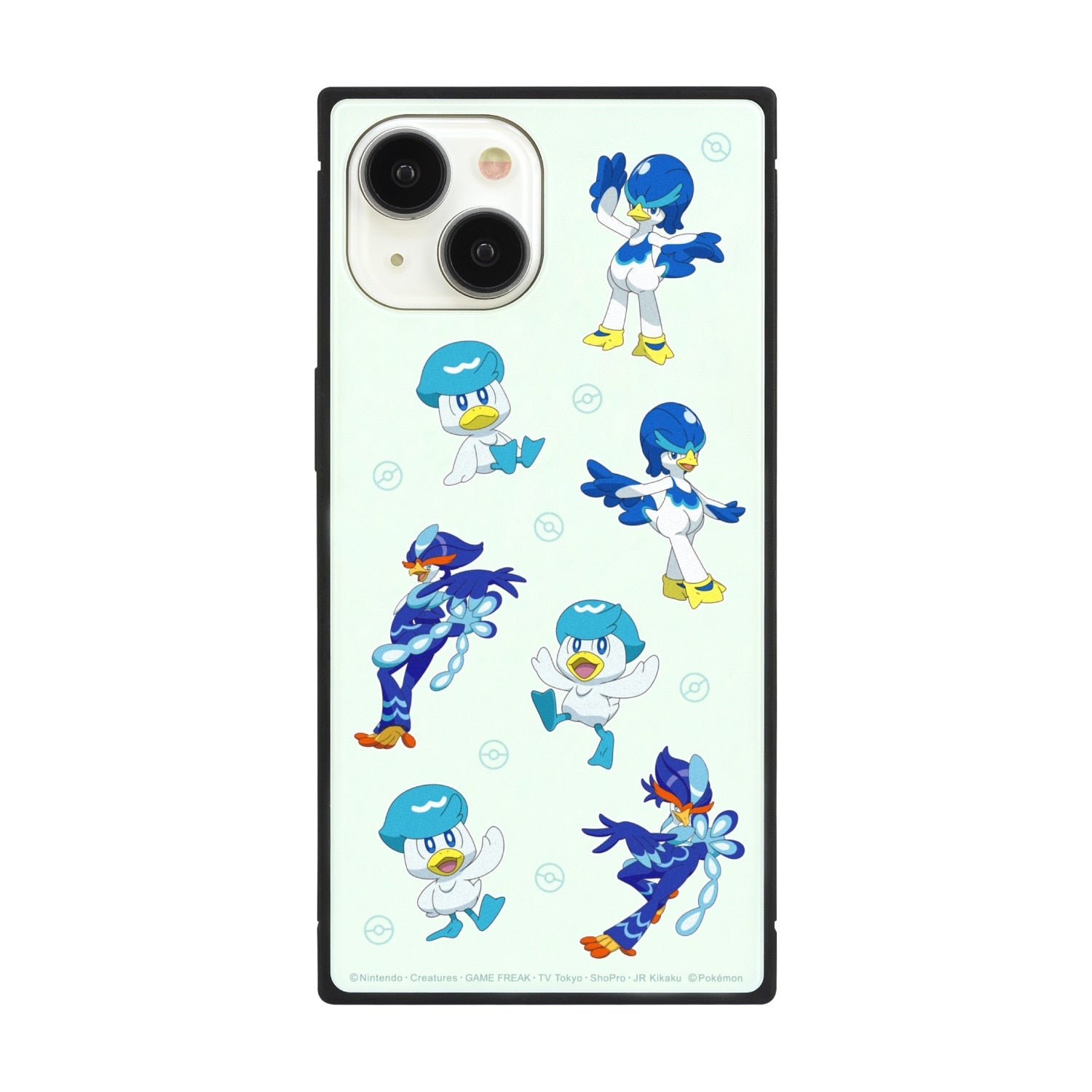 Square glass case compatible with iPhone15/14/13 blue