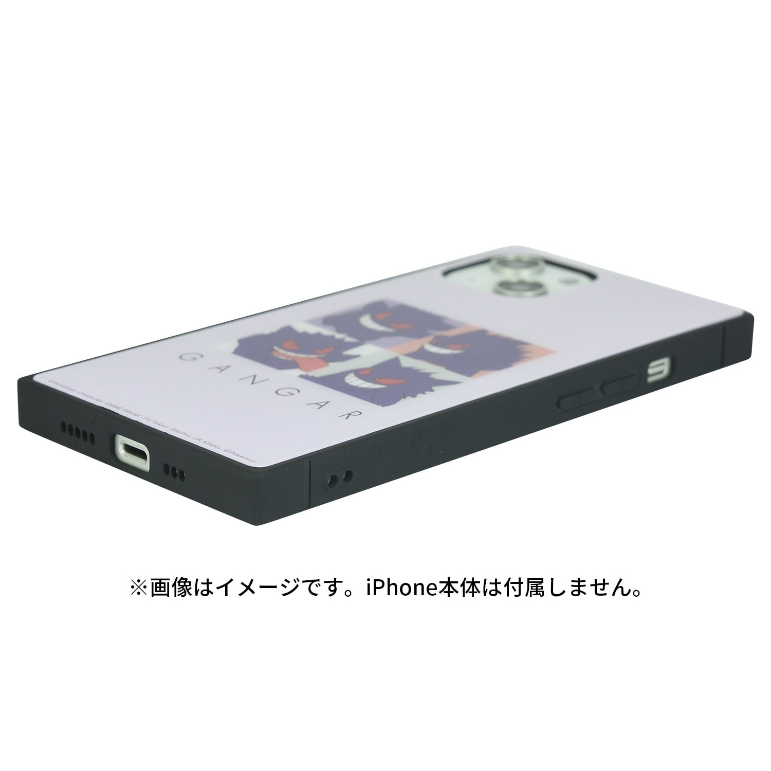 Gengar square glass case compatible with iPhone14/13