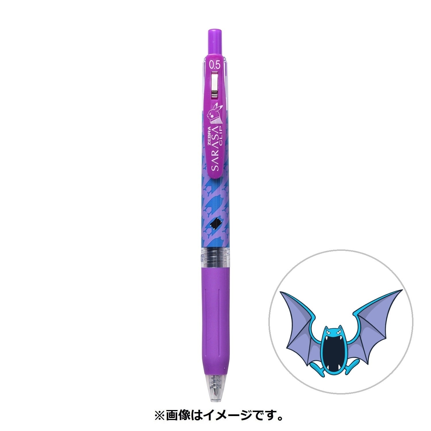 SARASA Pokémon Shirts Golbat pattern from Japan, featuring a Poison/Flying-type Pokémon