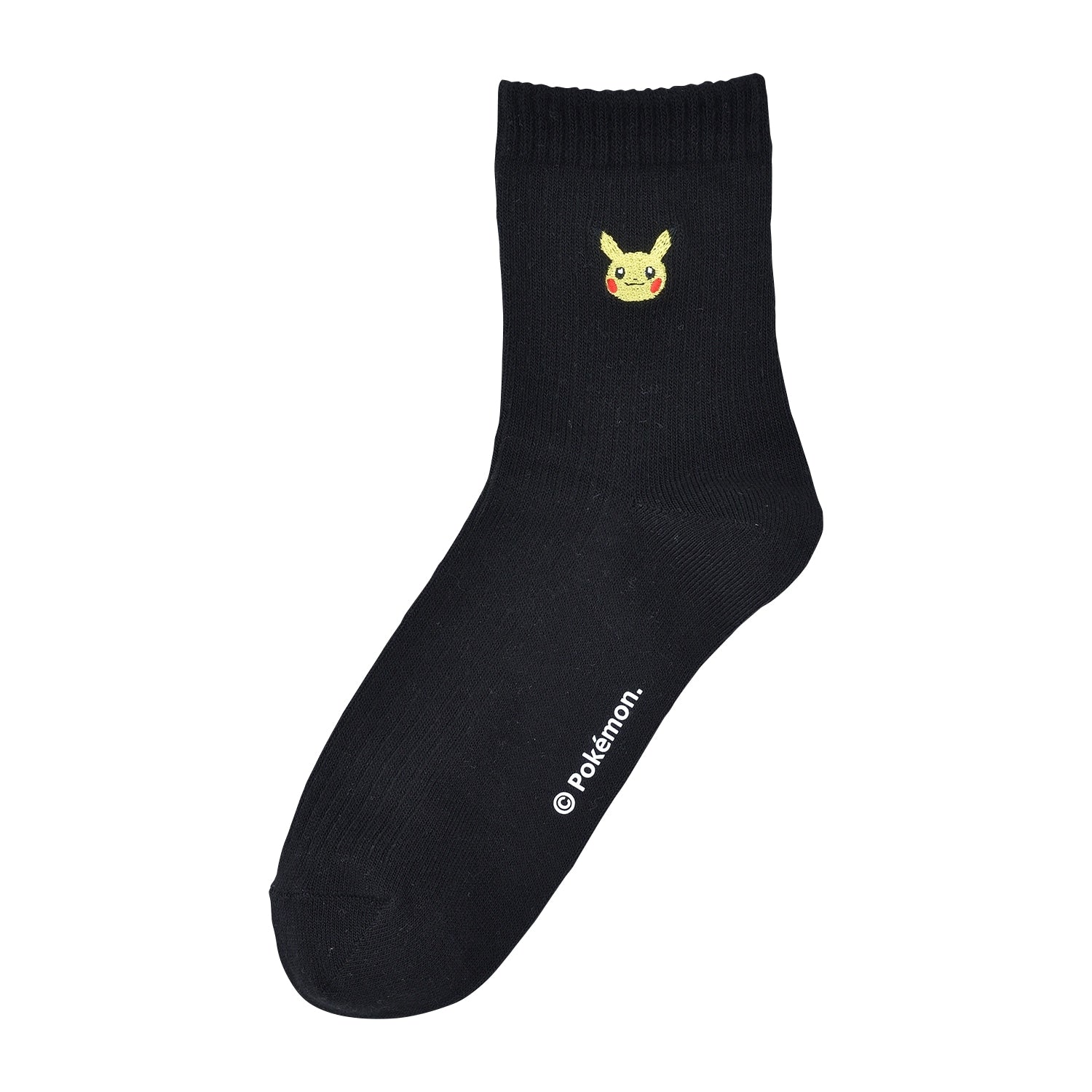 [Choice] Middle socks one point plain Pikachu BK (23-25cm)