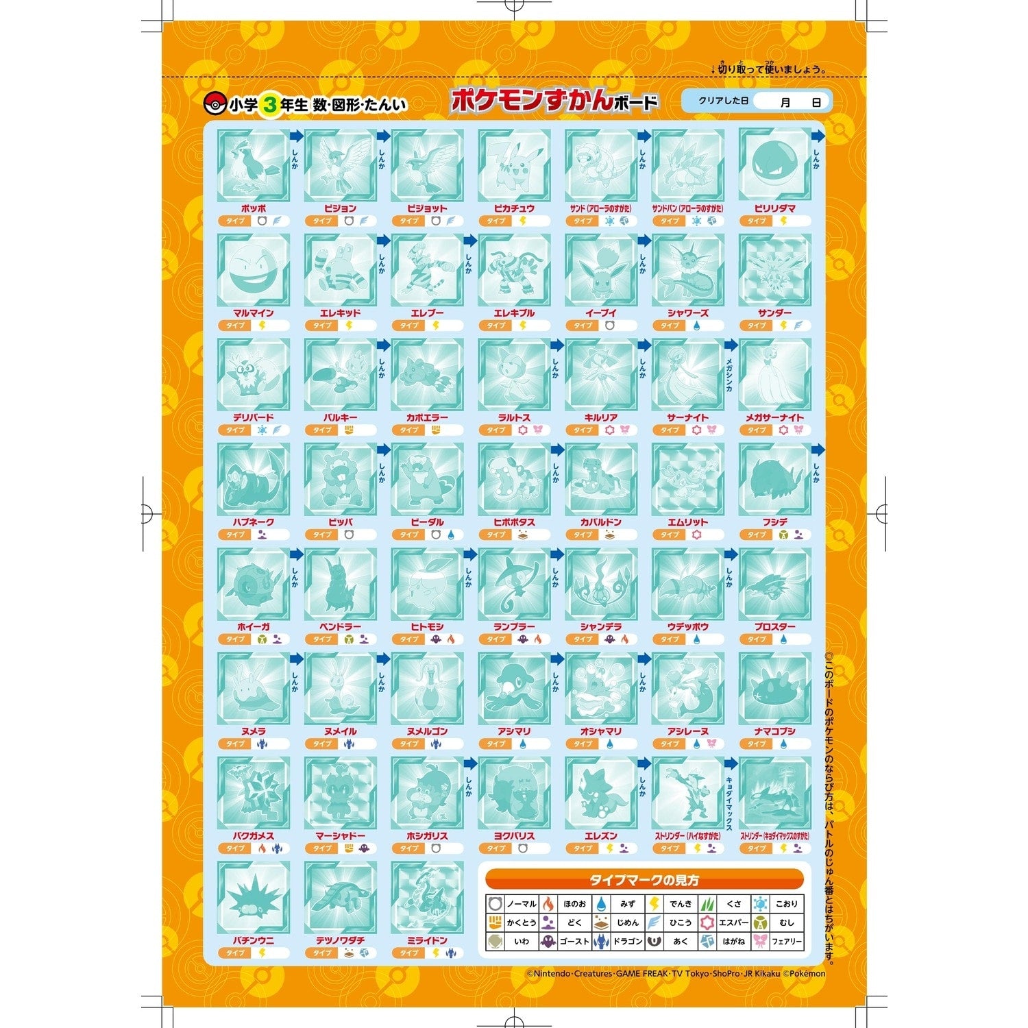 Pokédex Drill for 3rd grade elementary school: Numbers, shapes, numbers