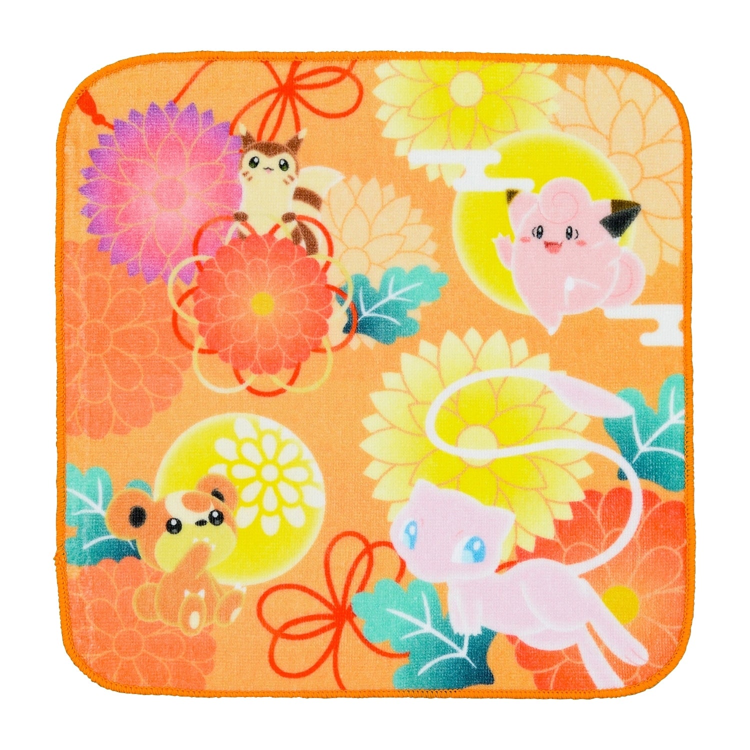 Pokemon Harunatsu Akifuyu Mew hand towel with Chrysanthemum design from Japan