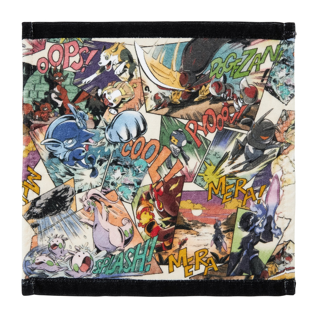 Pokemon hand towel with SECRET of MIGHT comic pattern from Japan, vibrant colors