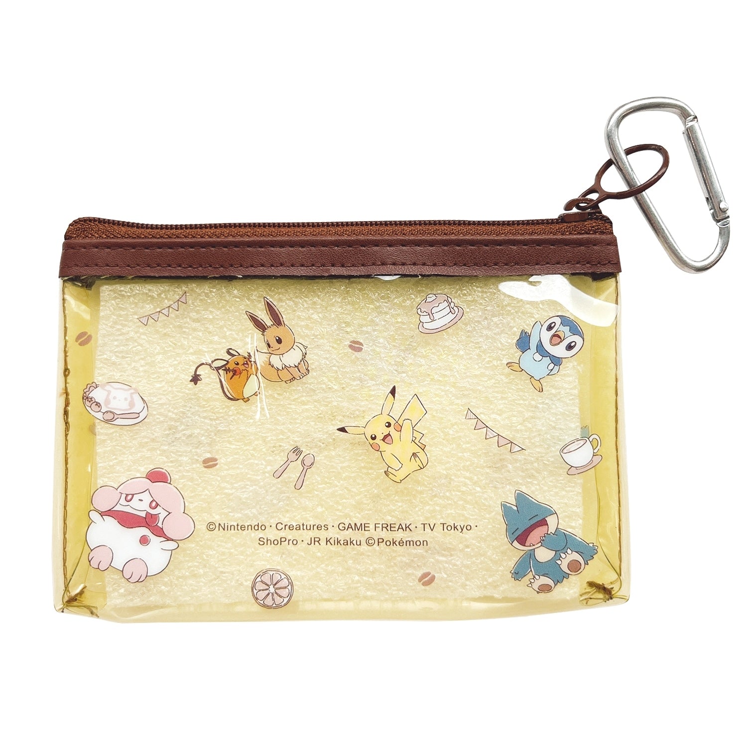 Authentic Japanese Pokemon Mini Pouch Cafe with carabiner, collectible item from Pokemon Center Japan